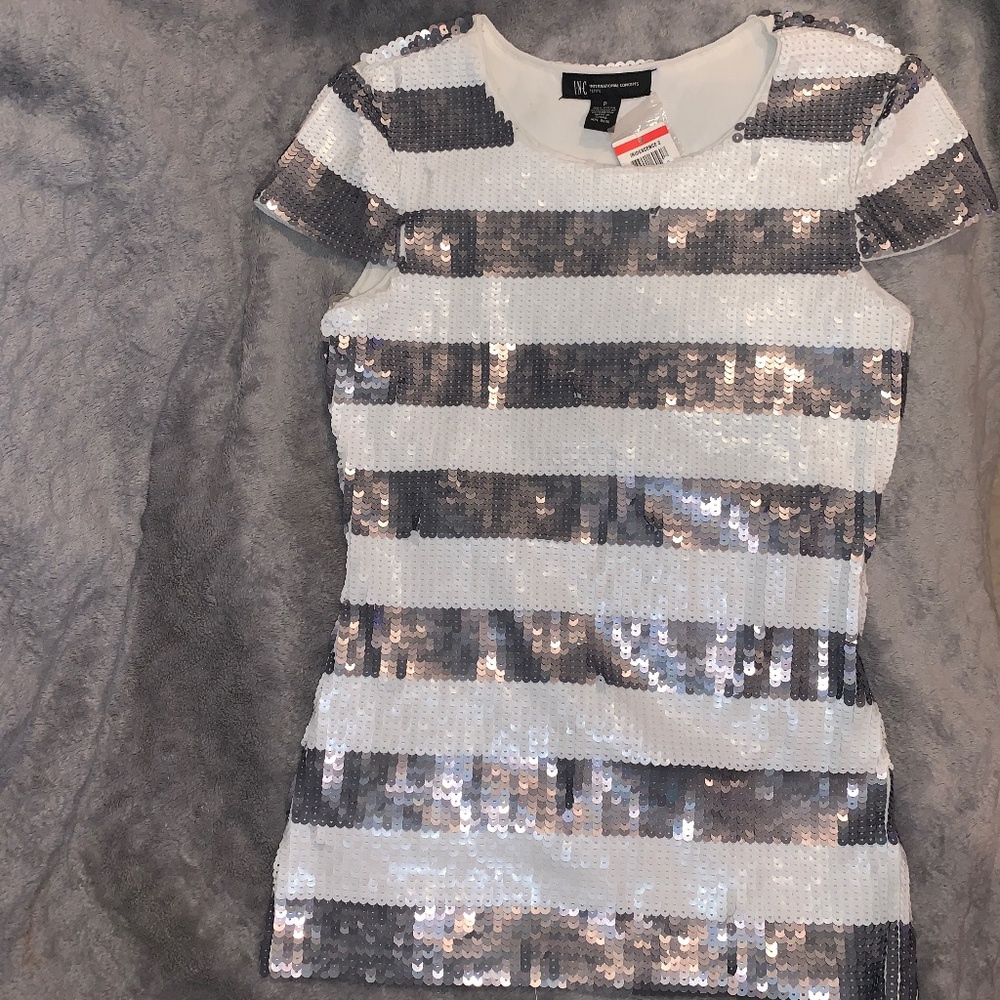 INC International Concepts Sequin Top Petite